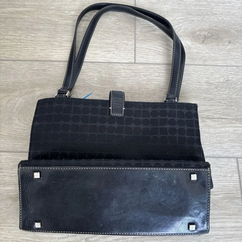 Kate Spade - Vintage Dot Noel Satchel Tote Bag 90s Retro Y2K Embroidered Black